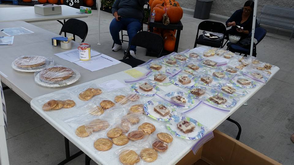 Baked goods under tent